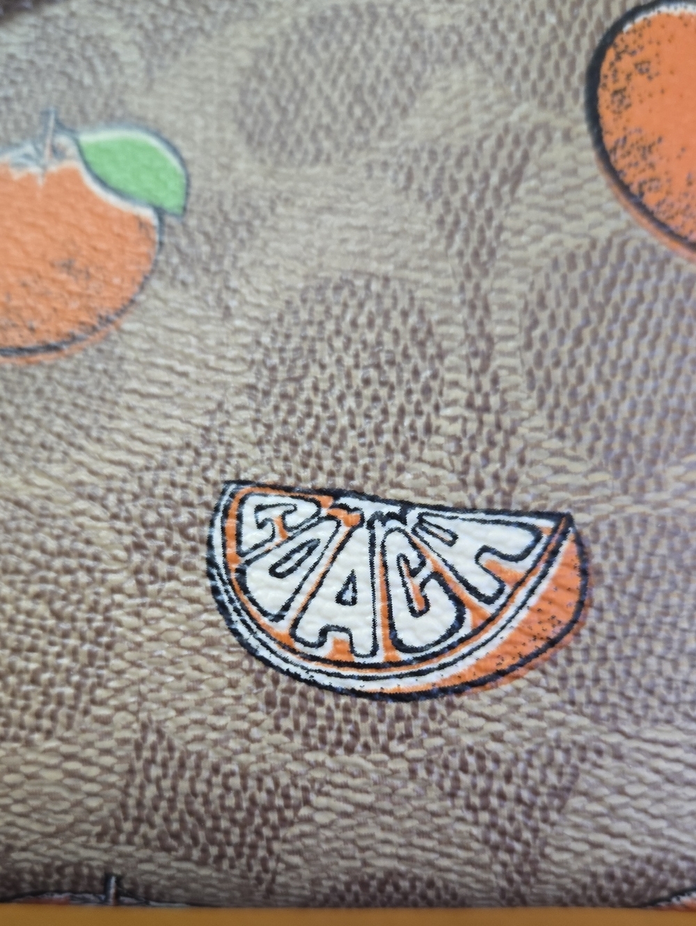 Coach Corner Zip Wristlet In Signature Canvas With Orange Print - Picture 6 of 7